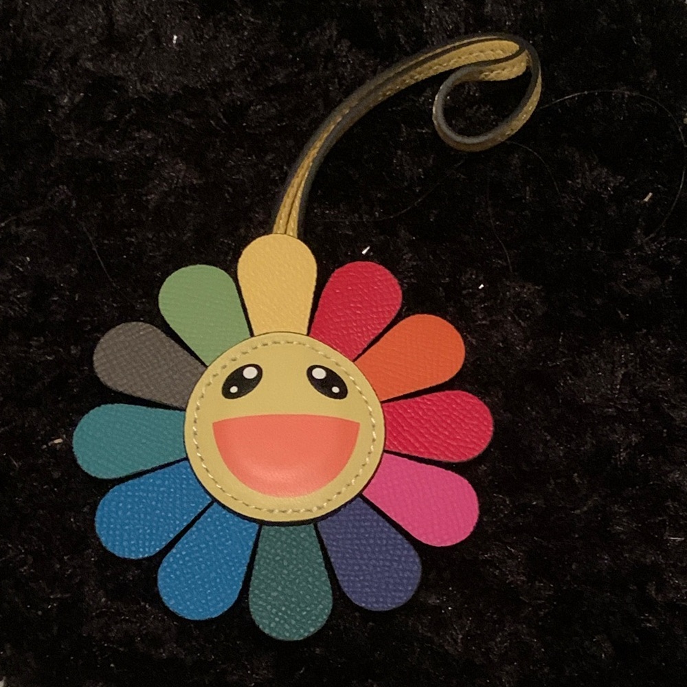 NEW! Colorful Smiley Flower Bag Charm Keychain